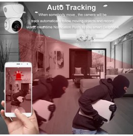 Simpono V380 Indoor Robotic WIFI Camera, 2mp, 128 gb card support